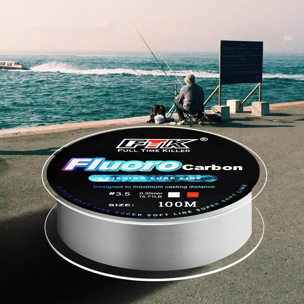Fluorocarbon Fishing Line 100m – Carbon Fiber Line for Sea, Fly & Wild Fishing