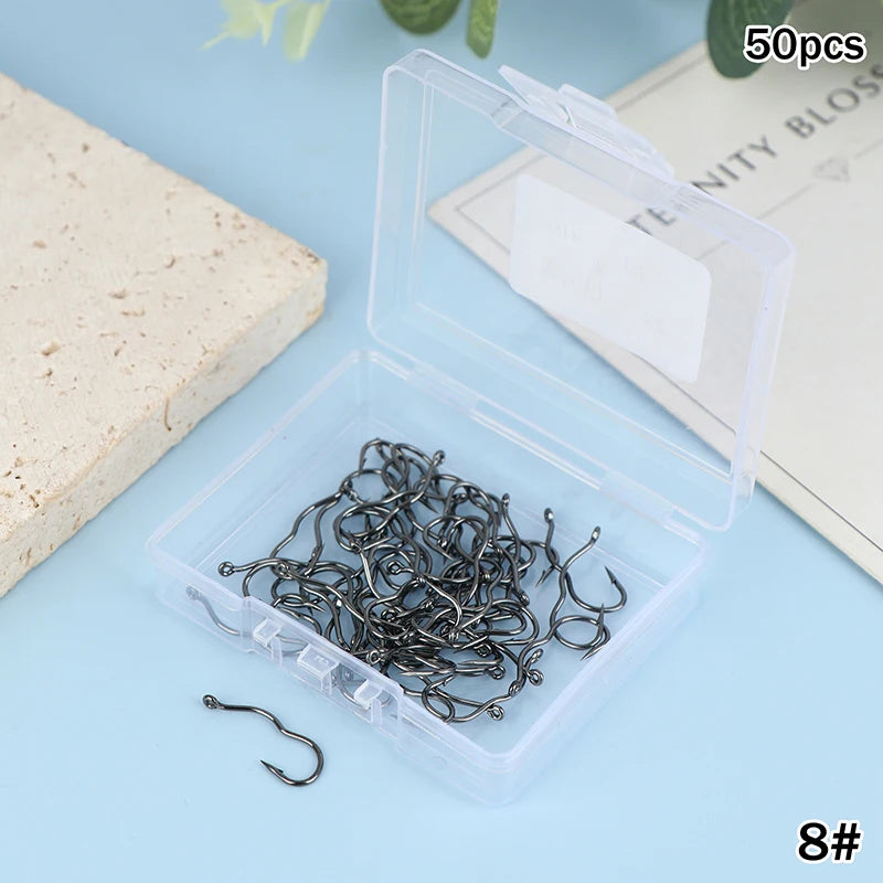 Reel Nauti Automatic Flip Crank Fishing Hooks – High Carbon Steel Hook Set (50PCS)