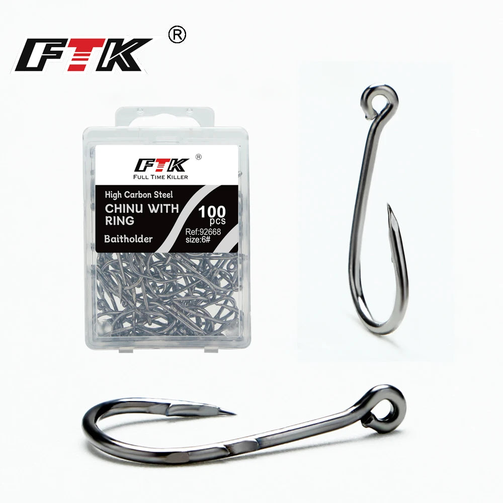FTK High Carbon Steel Barbed Fishing Hooks