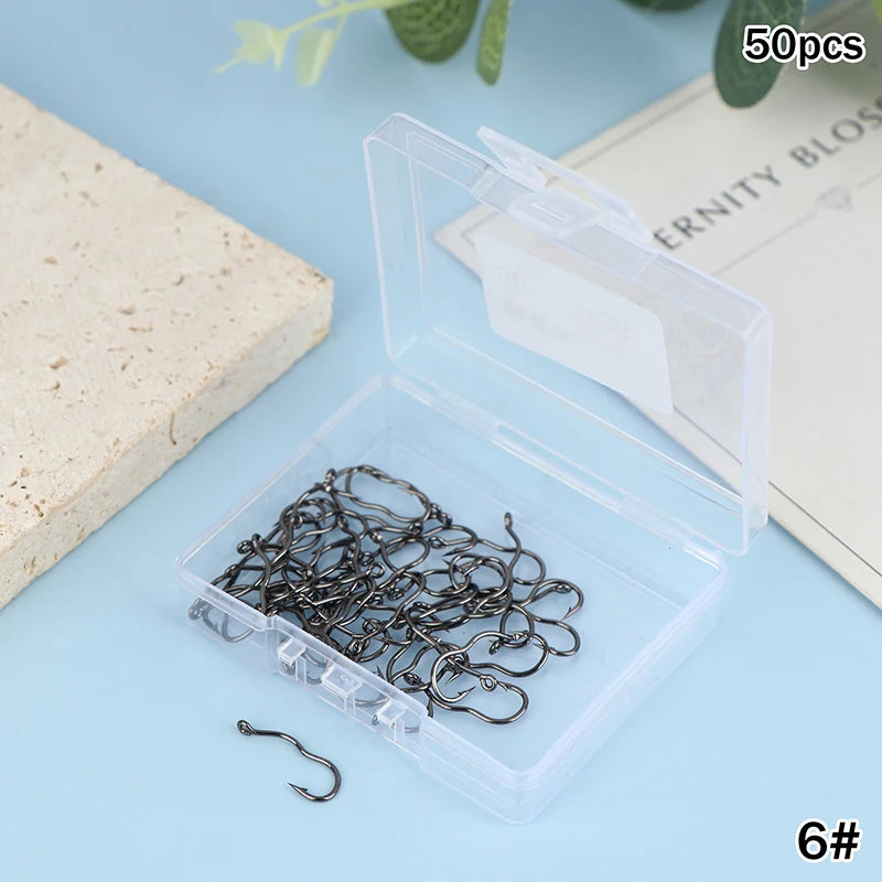 Reel Nauti Automatic Flip Crank Fishing Hooks – High Carbon Steel Hook Set (50PCS)