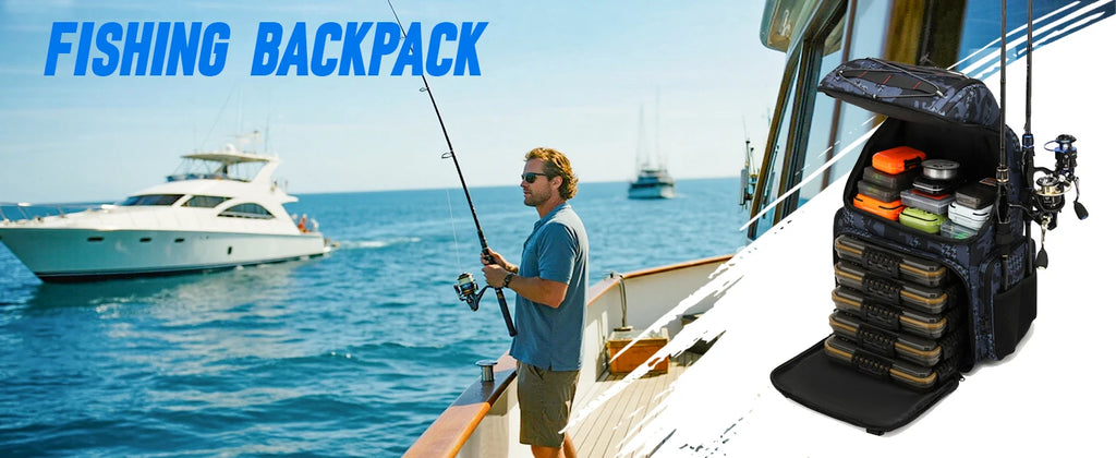 45L Fishing Backpack Cooler – Tackle Storage Bag with Rod Holders & Rain Cover