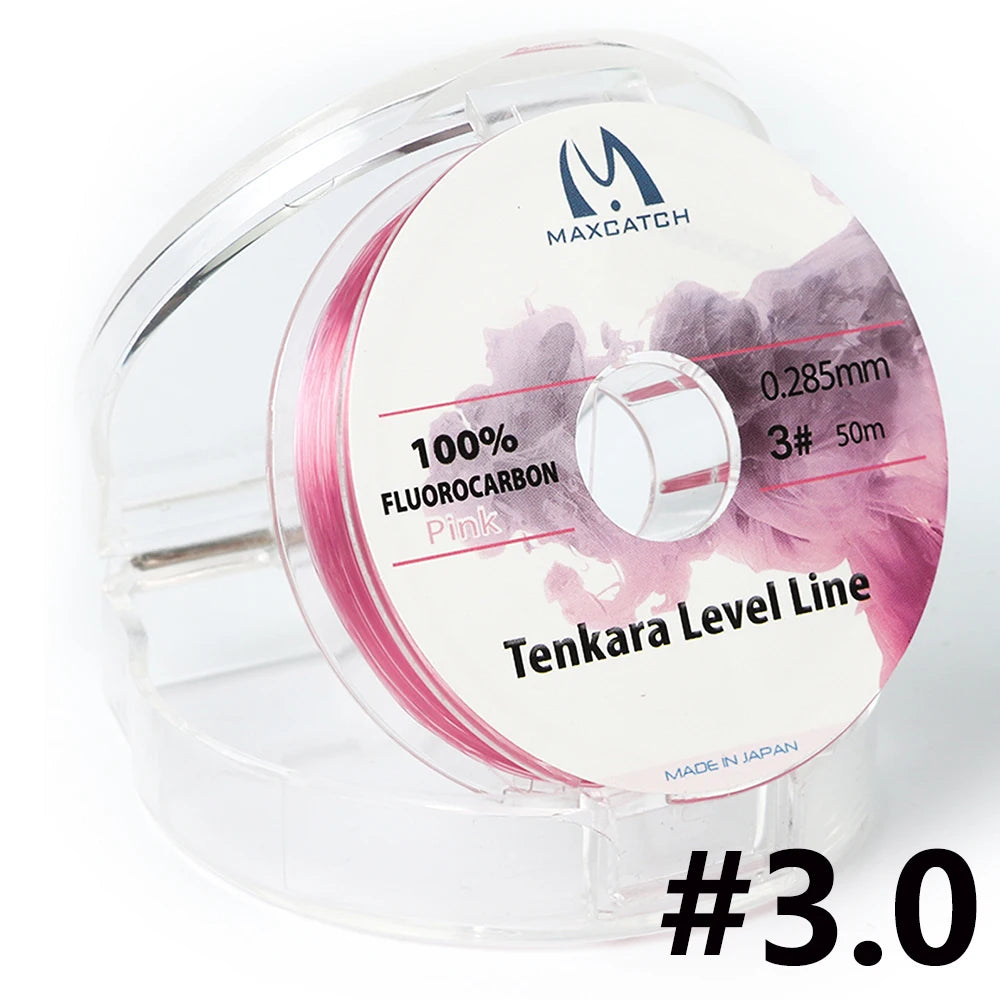 Maximumcatch Tenkara Level Line 30M 2.5#/3.0# Fluorocarbon Pink Tenkara Fly Fishing Line