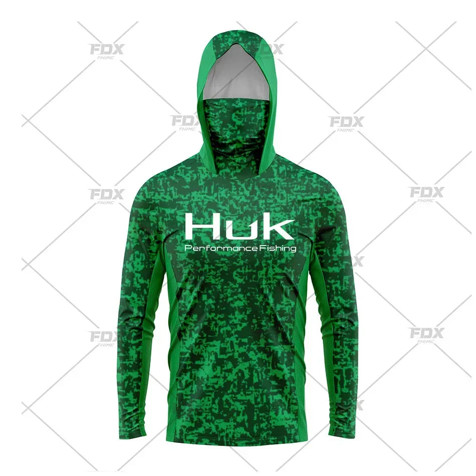 H3: HUK Men’s Long Sleeve Fishing Shirt with Hood – UV Protection Performance Shirt