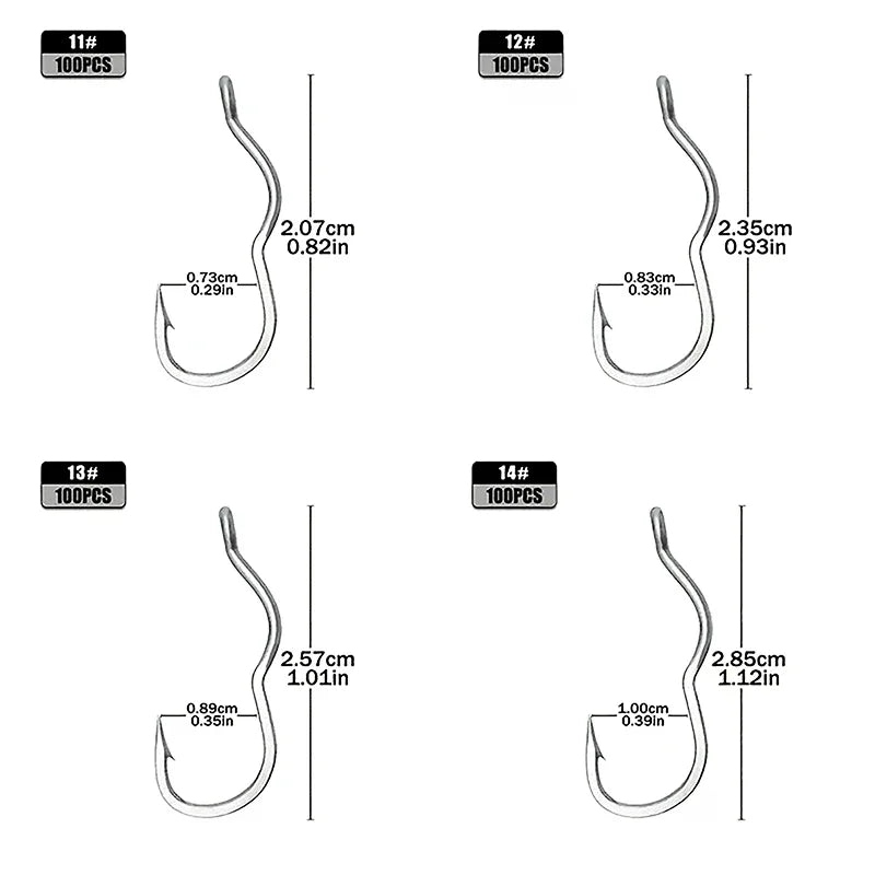 Reel Nauti Automatic Flip Crank Fishing Hooks – High Carbon Steel Hook Set (50PCS)