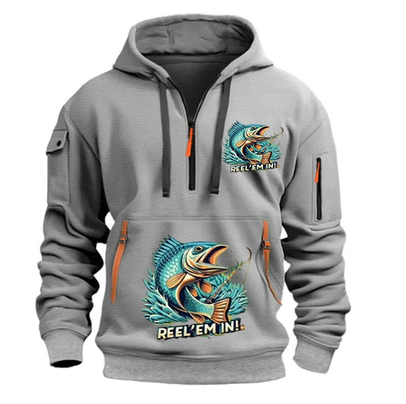 Reel Nauti Men’s Casual Pullover Hoodie – Travel &amp; Everyday Comfort Hoodie