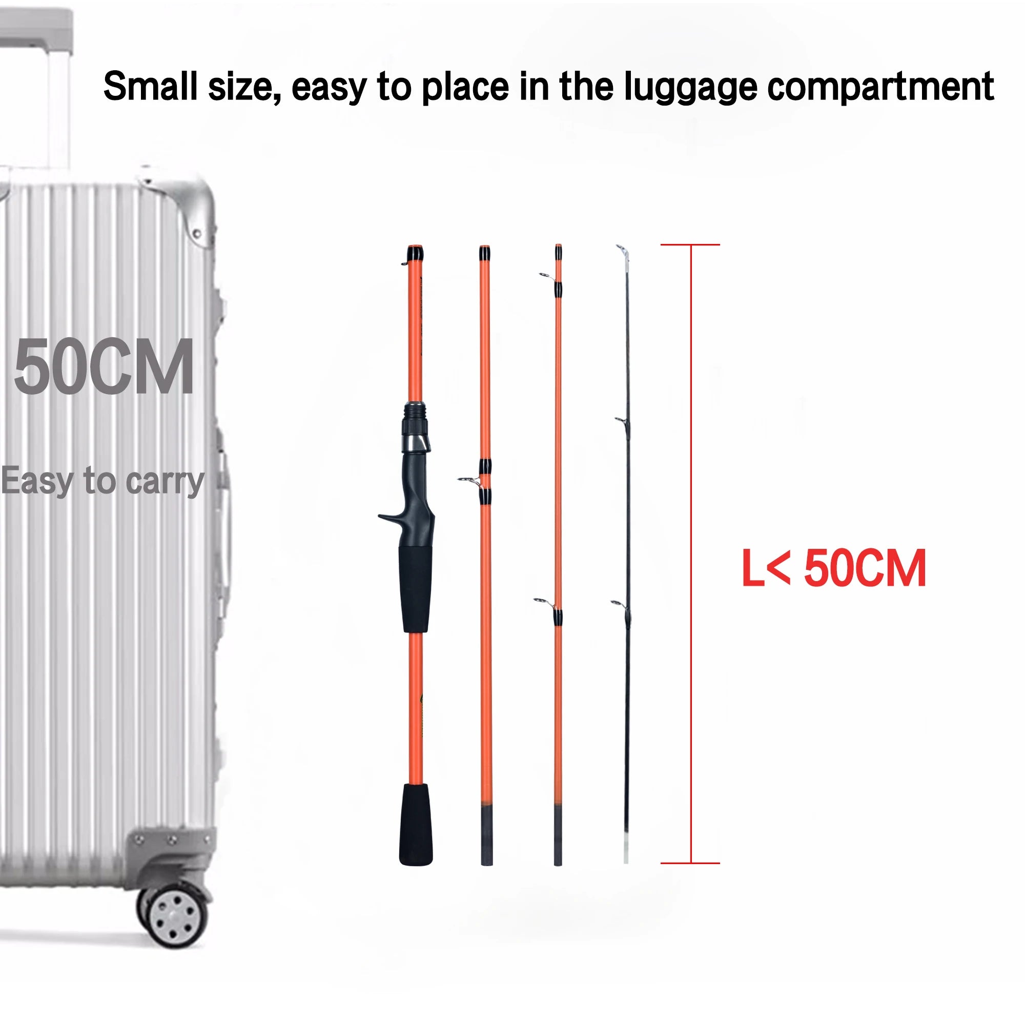 Reel Nauti BIUTIFU Mini Rock Travel Fishing Rod – Carbon Fast Action