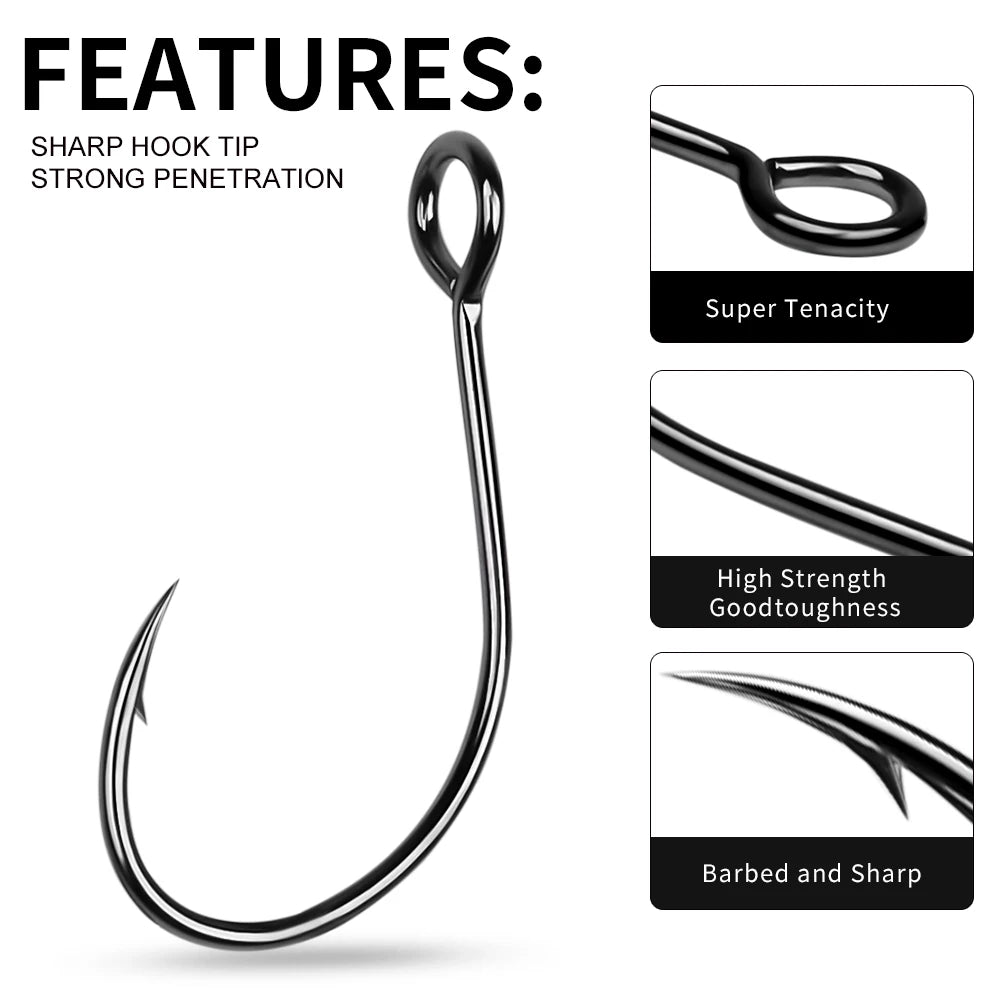 PRO BEROS High Carbon Steel Fishing Hooks – Barbed Lake Fishing Hooks 10pcs