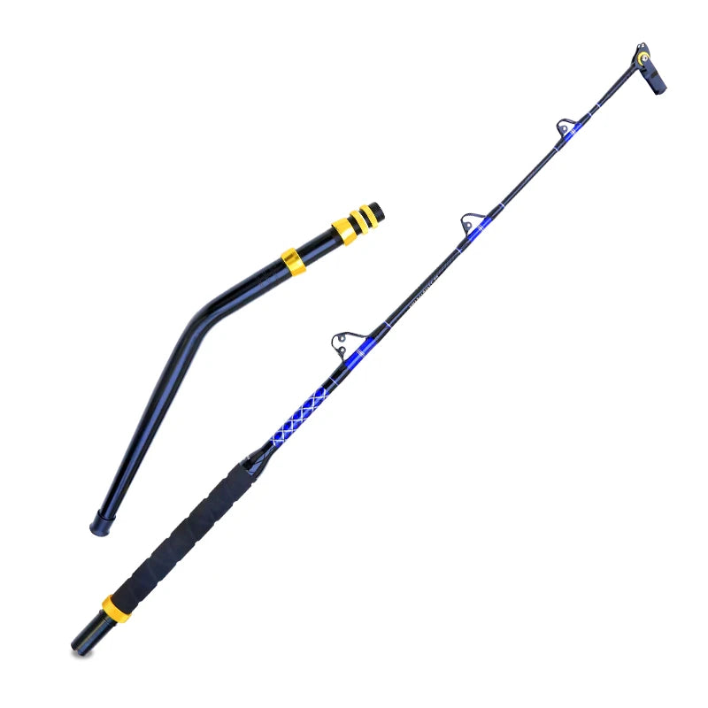 Reel Nauti 5.5ft Sea Fishing Heavy Fishing Rod Goods 3+1 Roller Guide 80LBS 100LBS 130LBS Big Game Boat Trolling Rod Winter Rod Tuna