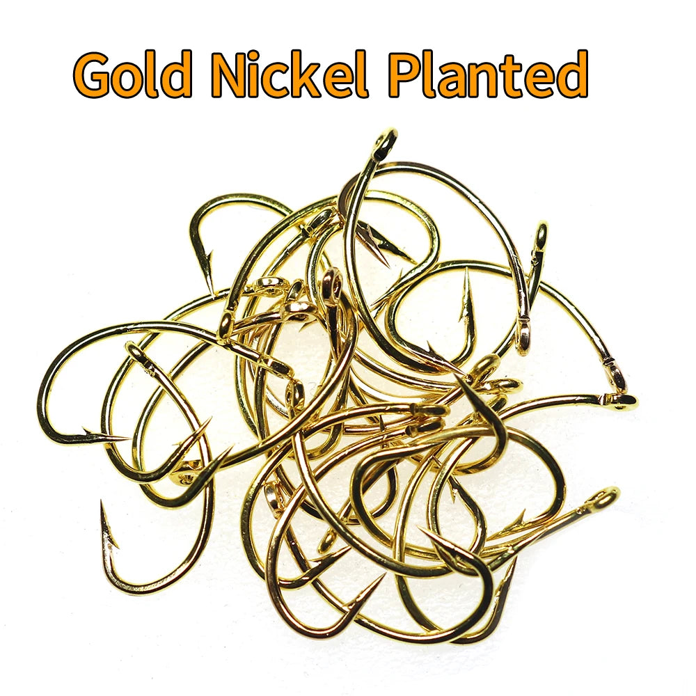 Gold Scud & Nymph Fly Tying Hooks – Barbed Fly Fishing Hooks (50PCS)