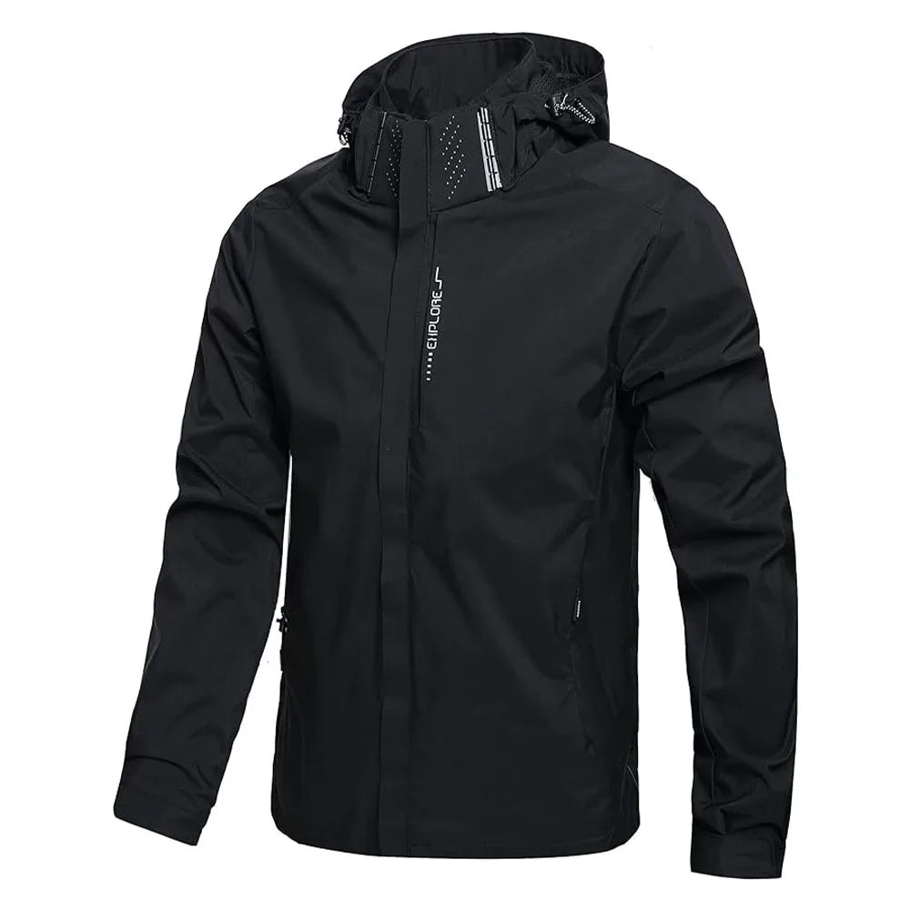 FURCW Men’s Outdoor Hooded Jacket – Detachable Hood Casual Windbreaker