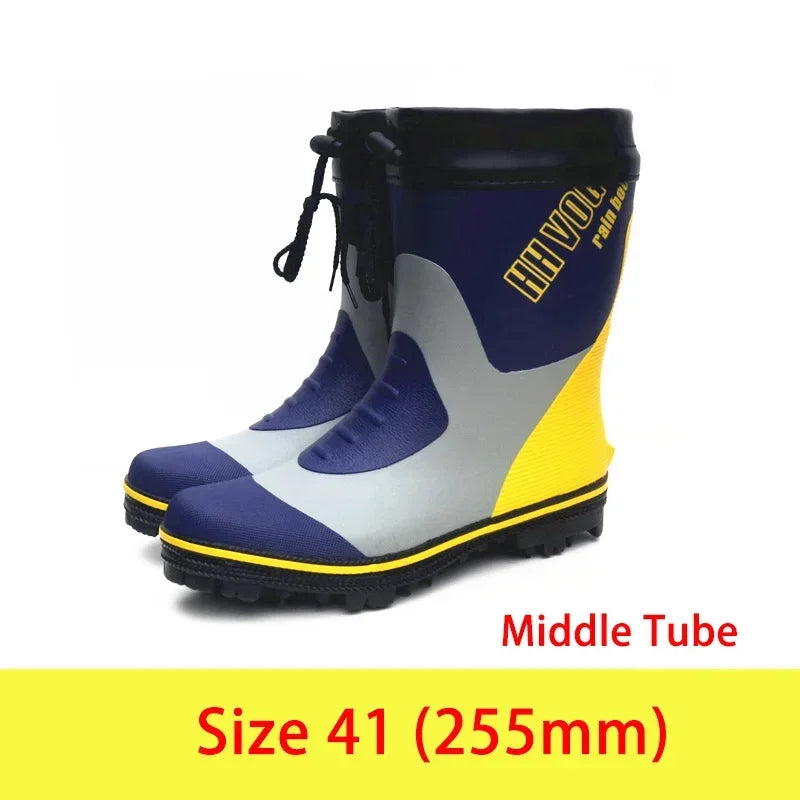 Waterproof Fishing Boots with Steel Spike Sole – Rubber Rain Shoes for Men & Women