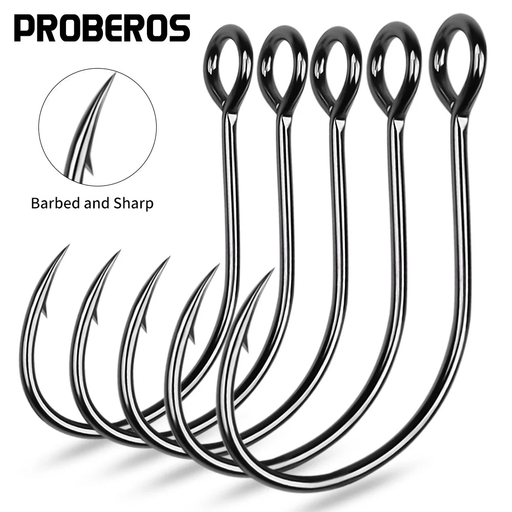 PRO BEROS High Carbon Steel Fishing Hooks – Barbed Lake Fishing Hooks 10pcs