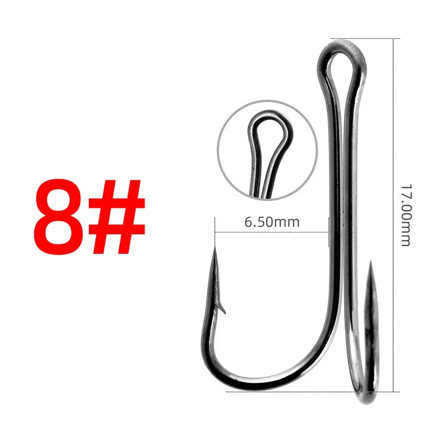 Reel Nauti Double Jigging Frog Hooks – Carbon Steel Duple Fishing Hooks (10PCS)