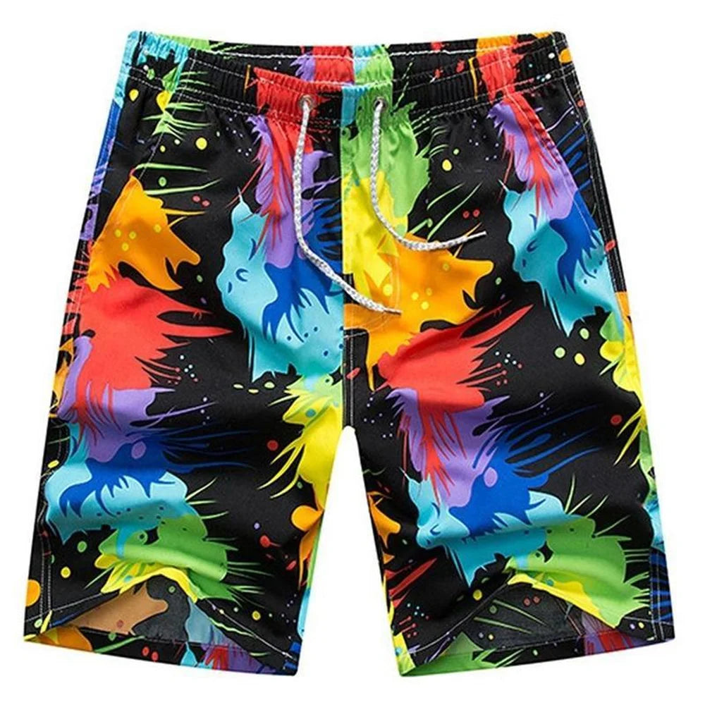 Men’s Printed Sports Shorts – Loose Fit Elastic Waist Casual Summer Shorts