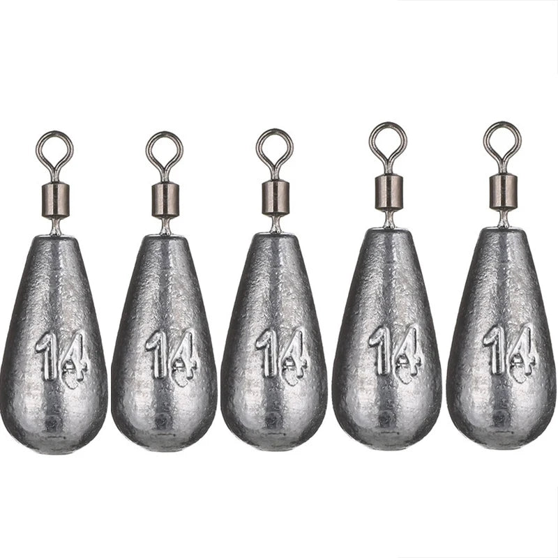 5-Pack Water Drop Fishing Sinkers (3.5g–20g) Lead Weights for Carp & Soft Lures