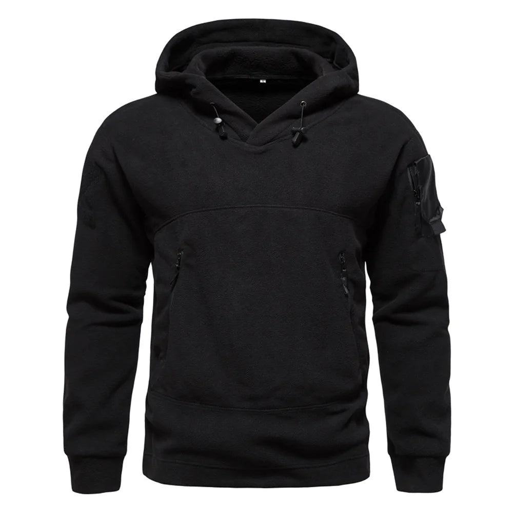 Ayrbao Men’s Thick Hooded Fleece Hoodie – Casual Autumn &amp; Winter Pullover
