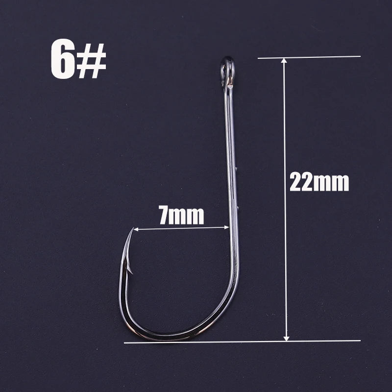 OKUQUBE Long Shank Barbed Fishing Hooks – Double Bait Keeper