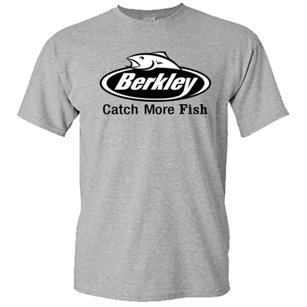 Size S M L Xl 2Xl 3Xl 4Xl 5Xl Berkley Fishing Logo Men'S Grey T-Shirt  COTTON  graphic t shirts  men clothing Casual T-