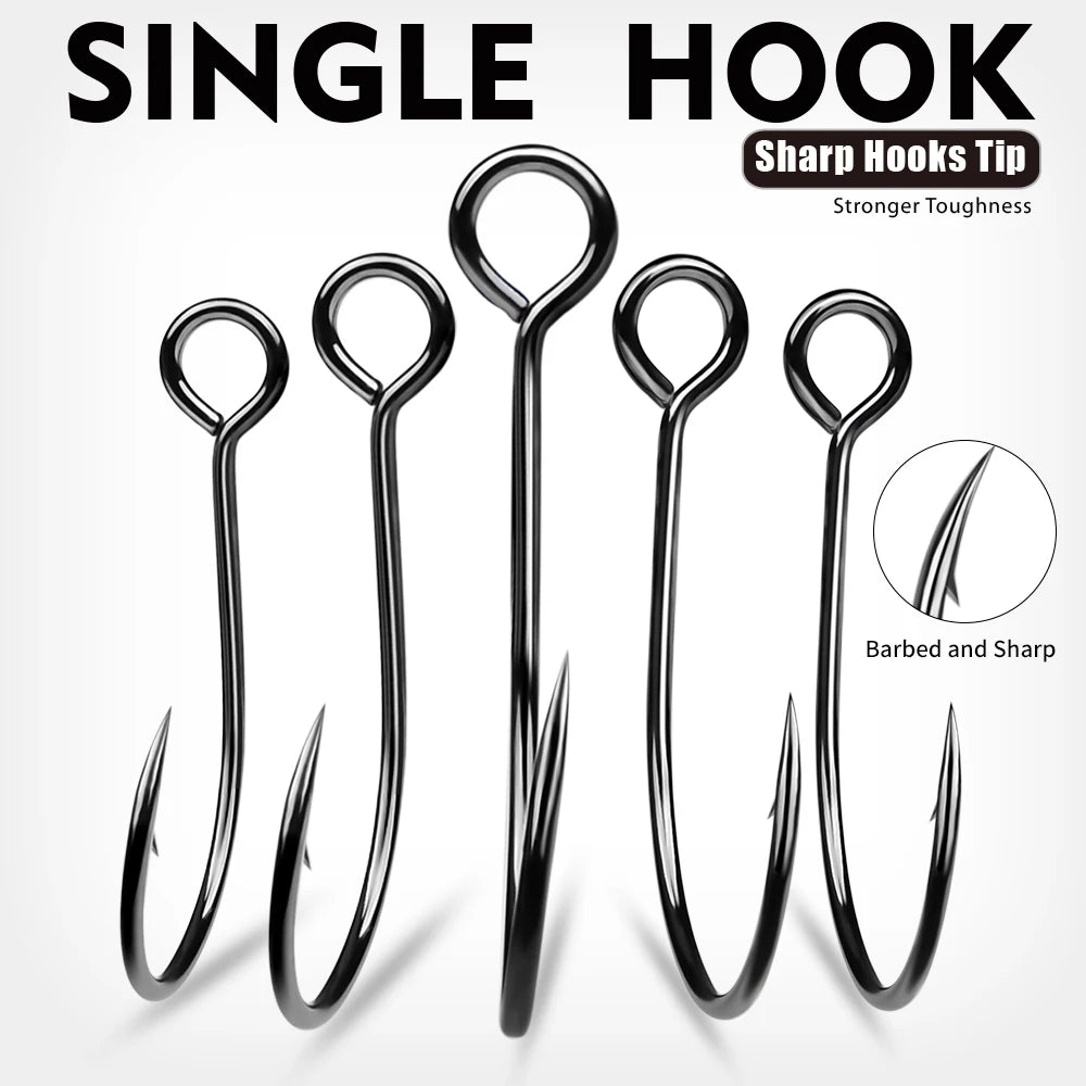 PRO BEROS High Carbon Steel Fishing Hooks – Barbed Lake Fishing Hooks 10pcs