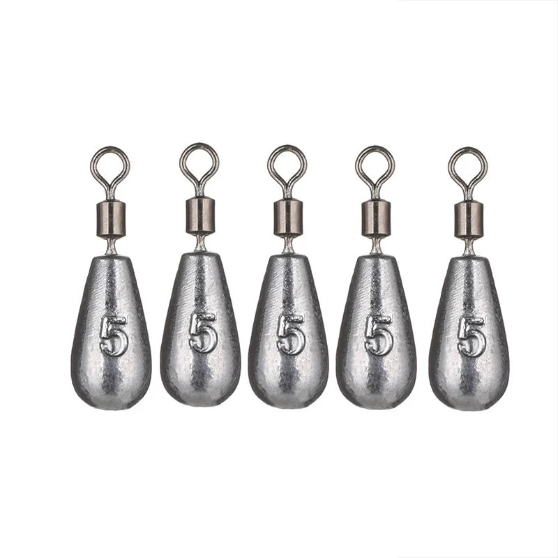 5-Pack Water Drop Fishing Sinkers (3.5g–20g) Lead Weights for Carp & Soft Lures