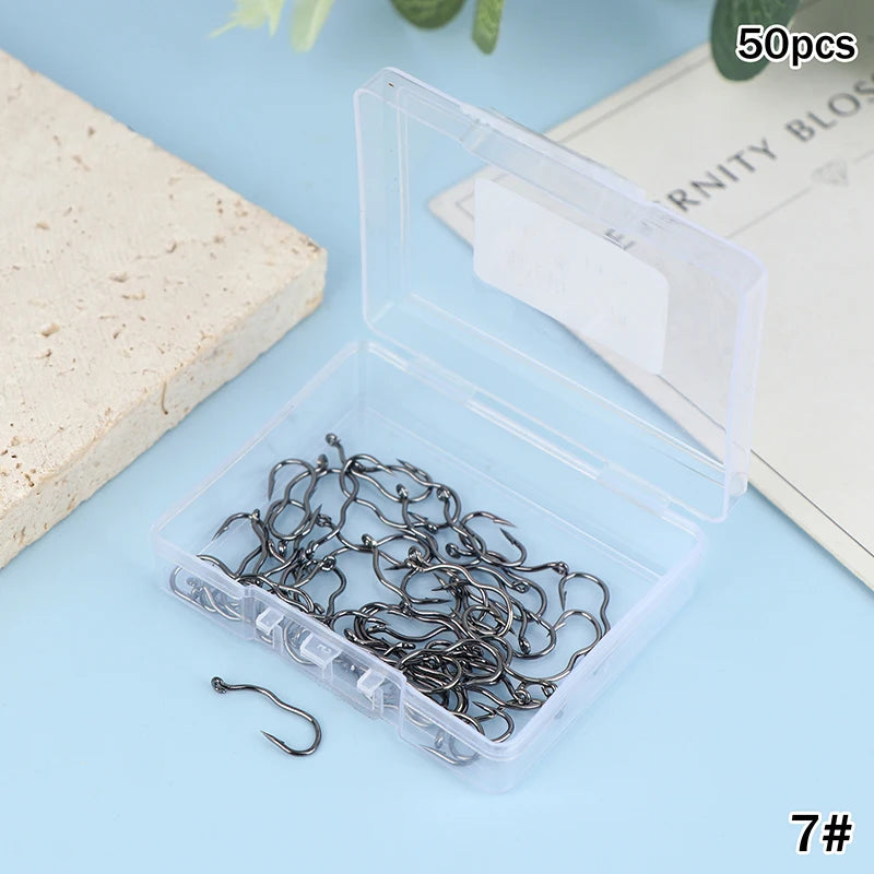 Reel Nauti Automatic Flip Crank Fishing Hooks – High Carbon Steel Hook Set (50PCS)