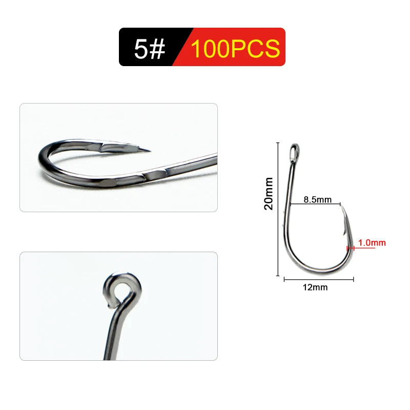 FTK High Carbon Steel Barbed Fishing Hooks