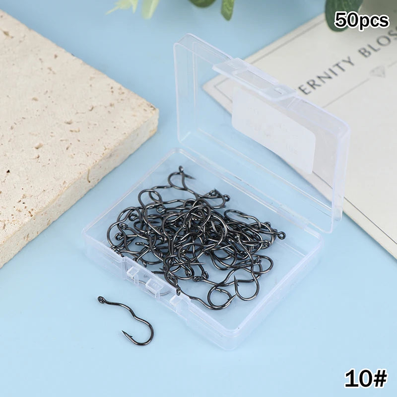 Reel Nauti Automatic Flip Crank Fishing Hooks – High Carbon Steel Hook Set (50PCS)