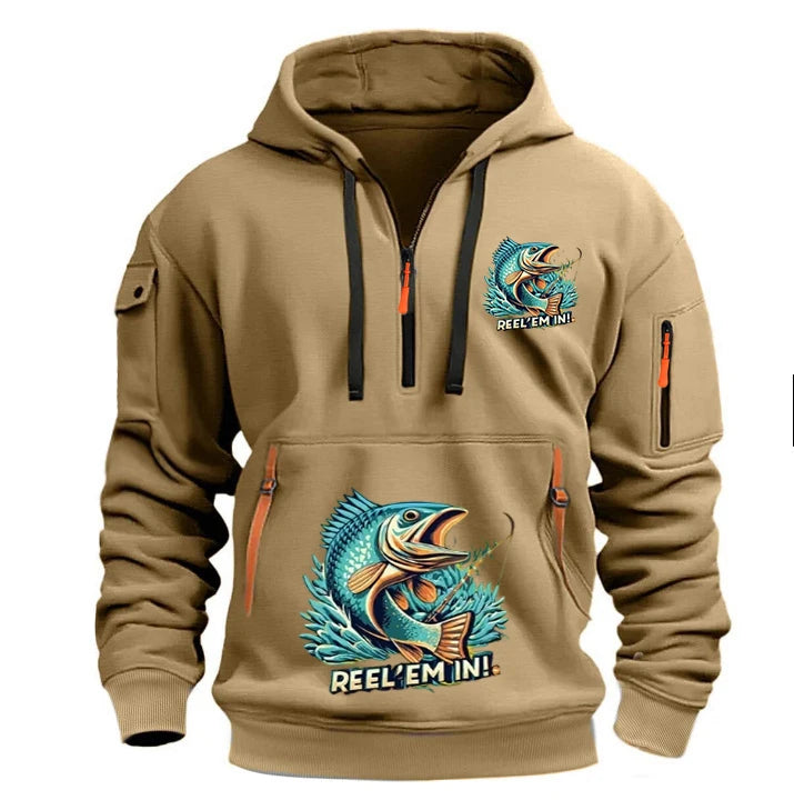 Reel Nauti Men’s Casual Pullover Hoodie – Travel &amp; Everyday Comfort Hoodie