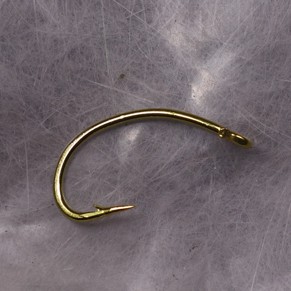 Gold Scud & Nymph Fly Tying Hooks – Barbed Fly Fishing Hooks (50PCS)