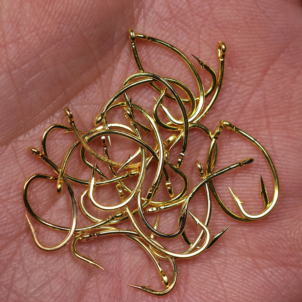 Gold Scud & Nymph Fly Tying Hooks – Barbed Fly Fishing Hooks (50PCS)