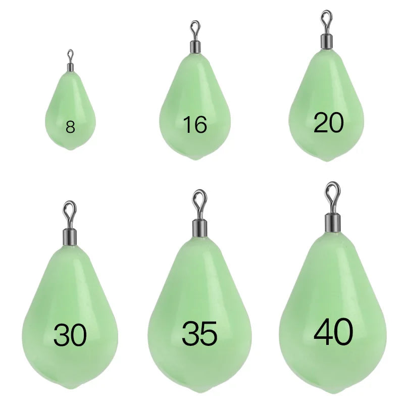 Reel Nauti Luminous Fishing Drop Sinkers – 360° Rotation Connector Weights (2PCS)