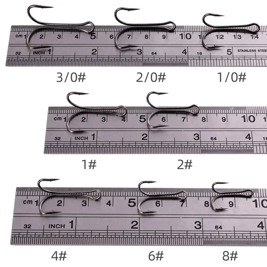 Reel Nauti Double Jigging Frog Hooks – Carbon Steel Duple Fishing Hooks (10PCS)