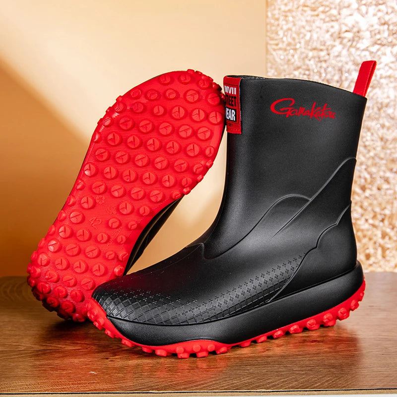 Men’s Waterproof Fishing Rain Boots – Lightweight Camouflage Ankle Boots