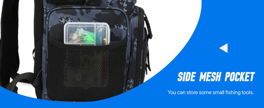 45L Fishing Backpack Cooler – Tackle Storage Bag with Rod Holders & Rain Cover