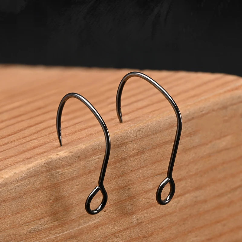 BLUX High Carbon Steel Non-Barbed Fishing Hooks – 10 Pack