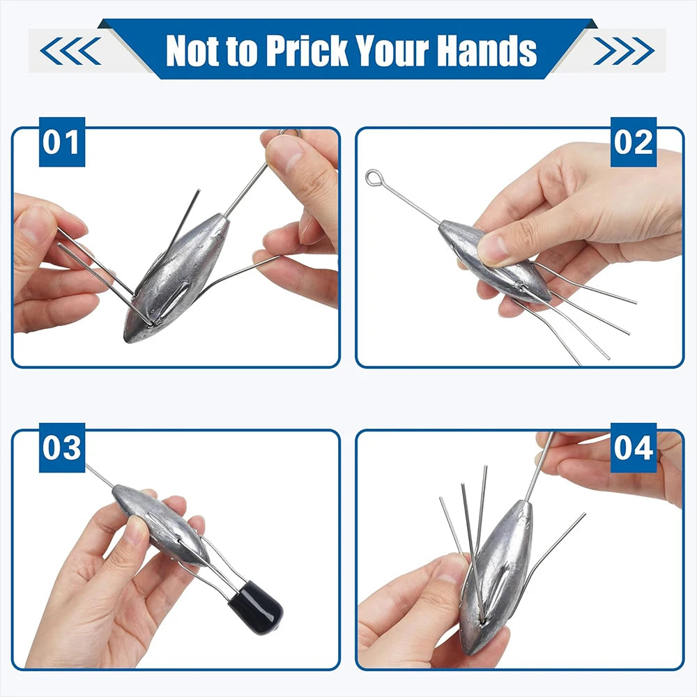 1Pcs Sputnik Sinkers Surf Fishing Weights Spider Weights Sinkers Long Tail Saltwater Casting Fishing Sinkers Catfish Weights