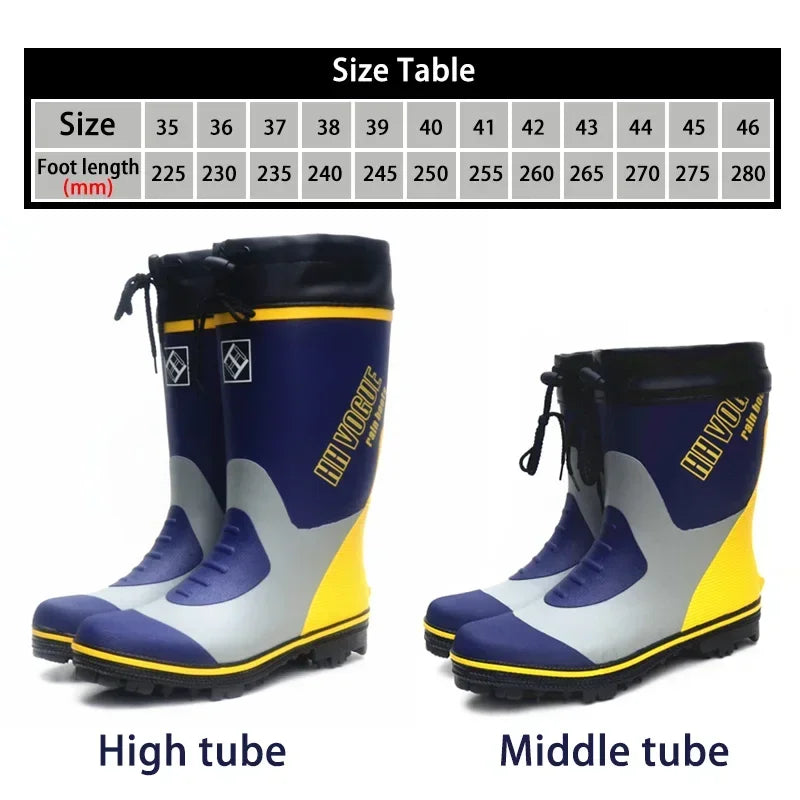 Waterproof Fishing Boots with Steel Spike Sole – Rubber Rain Shoes for Men & Women