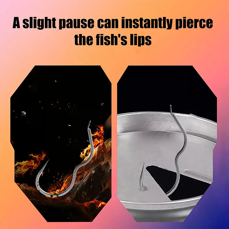 Reel Nauti Automatic Flip Crank Fishing Hooks – High Carbon Steel Hook Set (50PCS)