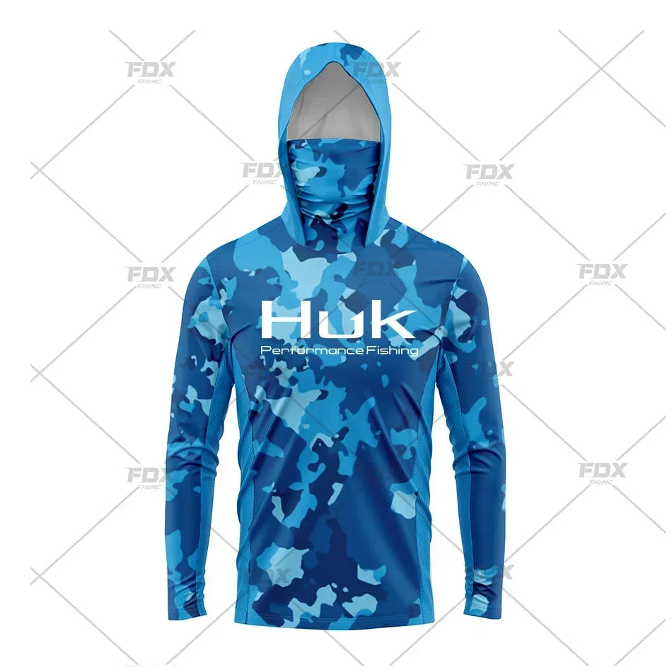 H3: HUK Men’s Long Sleeve Fishing Shirt with Hood – UV Protection Performance Shirt