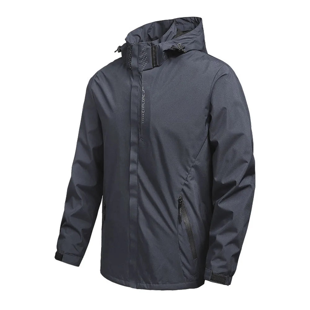 FURCW Men’s Outdoor Hooded Jacket – Detachable Hood Casual Windbreaker