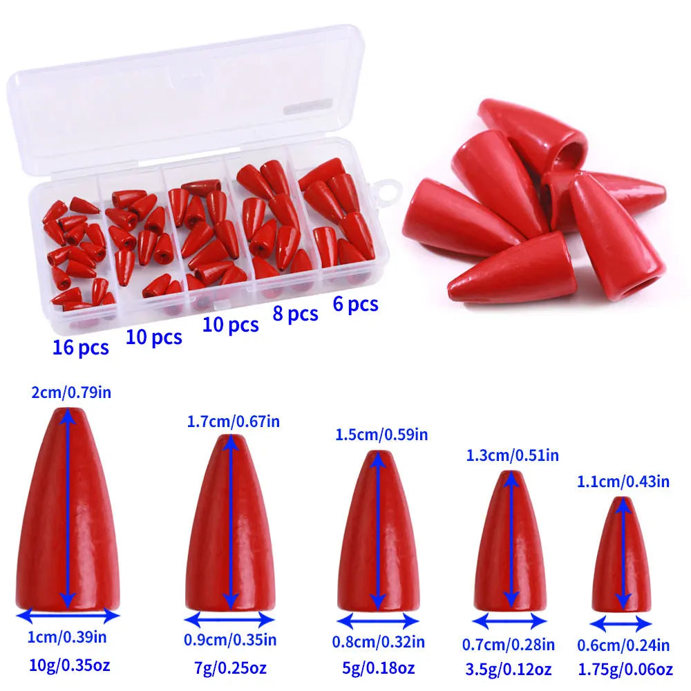 Reel Nauti Lead Slip Sinkers – Smooth Sliding Fishing Weights 50pcs