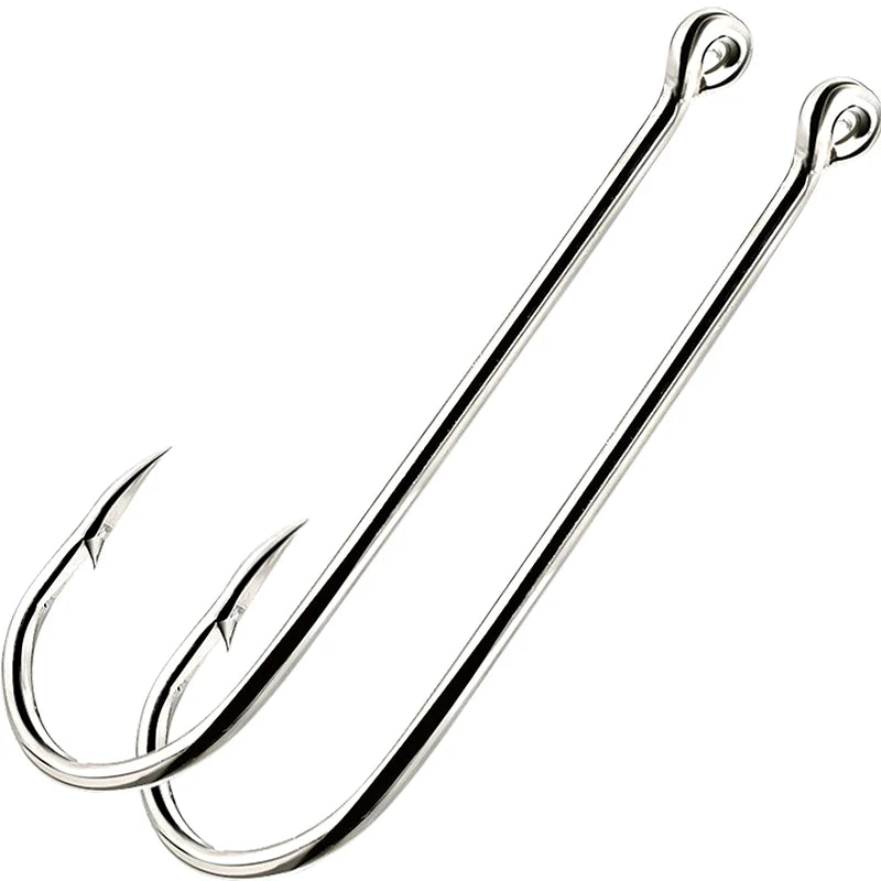 Aberdeen Fishing Hooks – Long Shank High Carbon Steel Hooks (50-Pack)