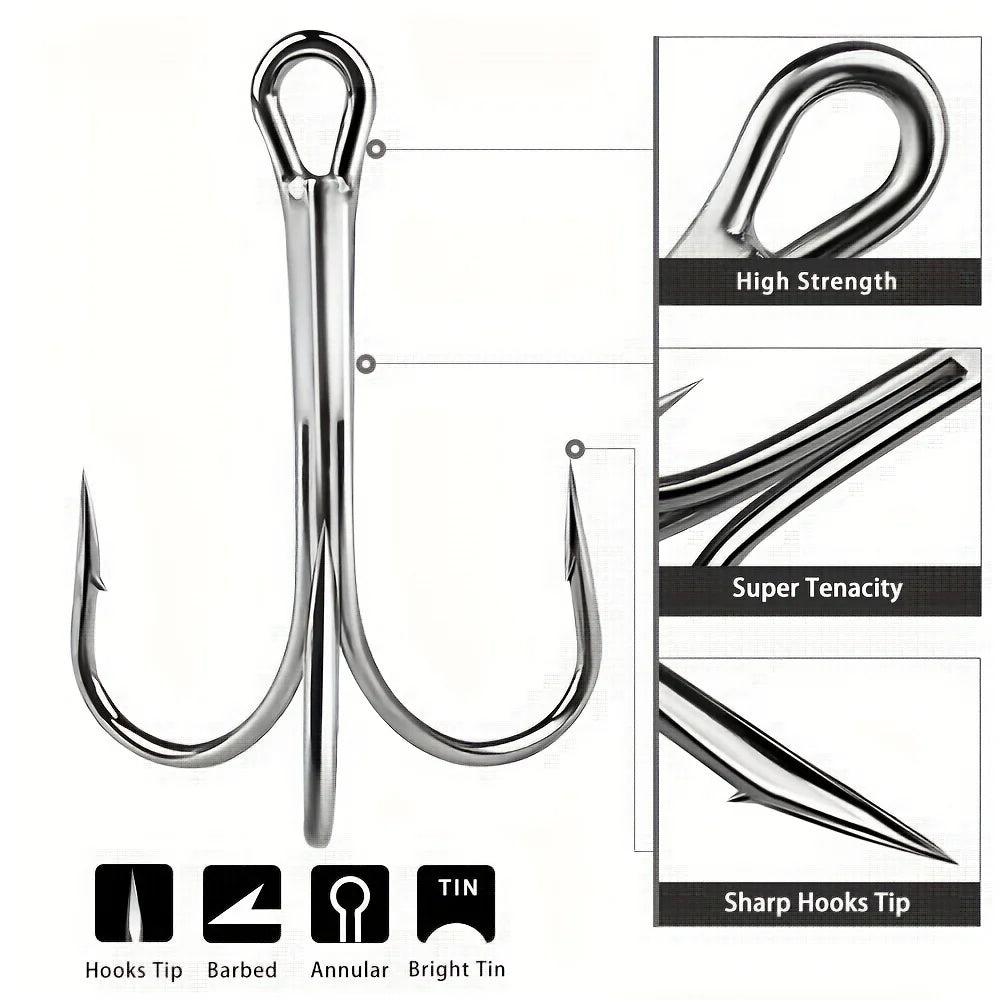 PRO BEROS High Carbon Steel Treble Hooks