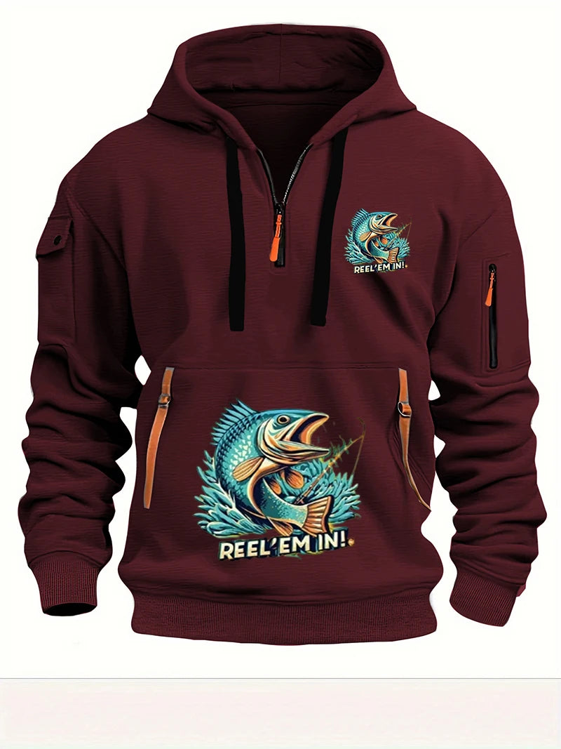 Reel Nauti Men’s Casual Pullover Hoodie – Travel &amp; Everyday Comfort Hoodie