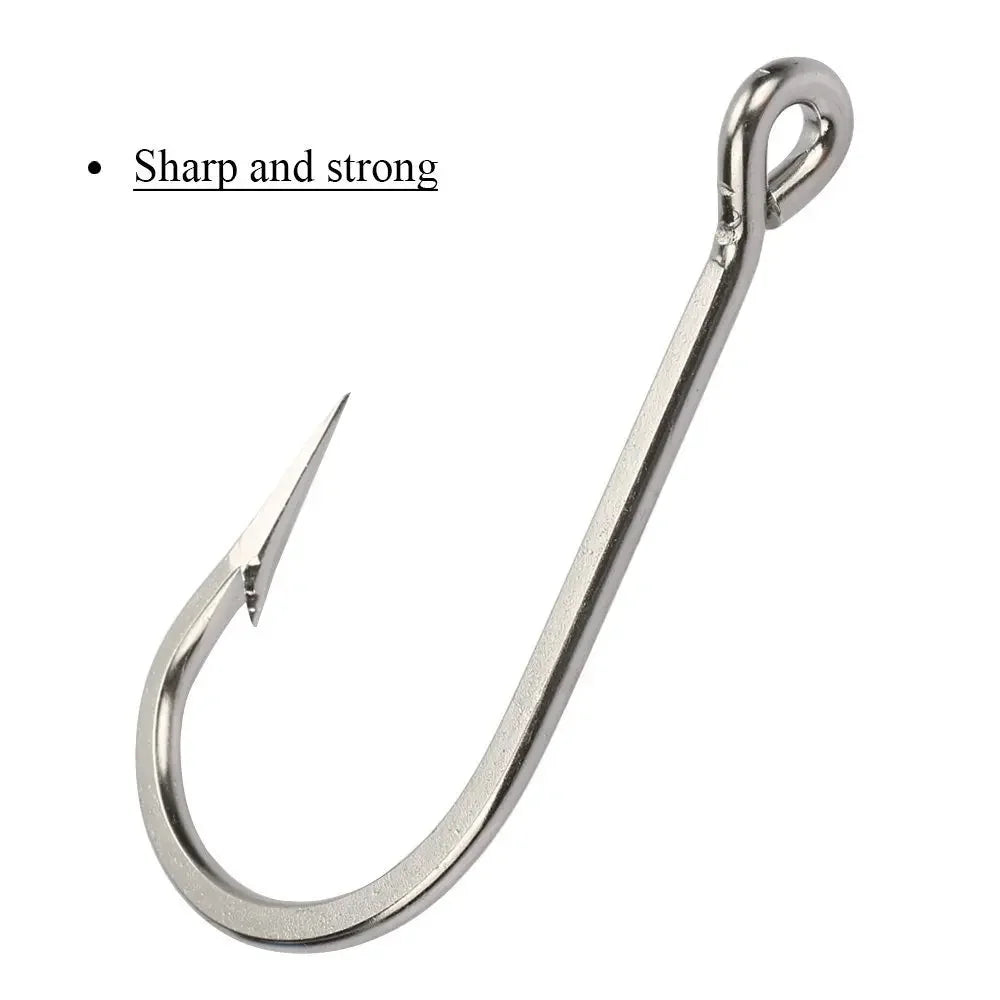 Goture Long Shank Barbed Fishing Hooks – Stainless Steel Hooks (10PCS)