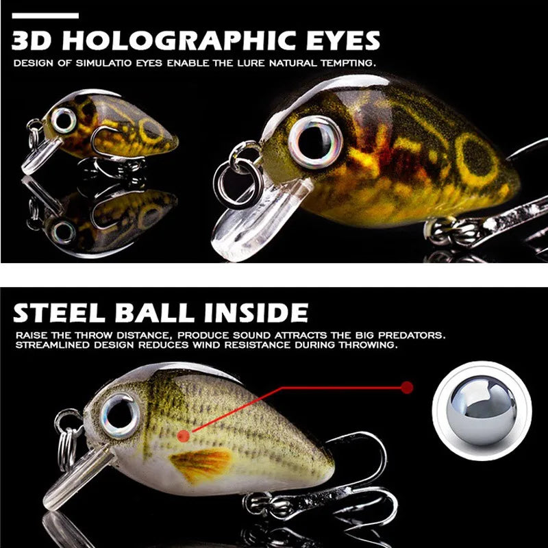 ANFS Mini Crankbait Fishing Lure 5 Piece With Case