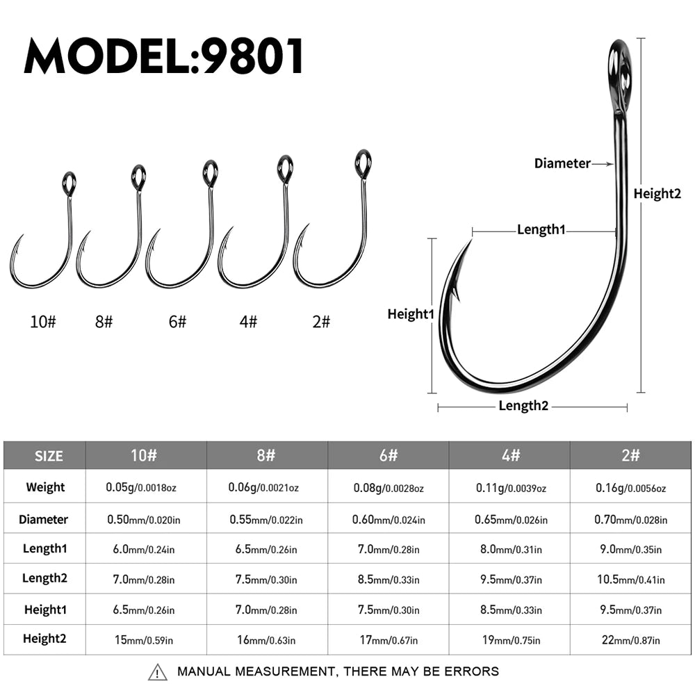 PRO BEROS High Carbon Steel Fishing Hooks – Barbed Lake Fishing Hooks 10pcs