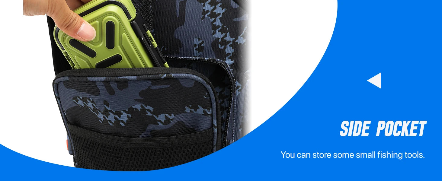 45L Fishing Backpack Cooler – Tackle Storage Bag with Rod Holders & Rain Cover