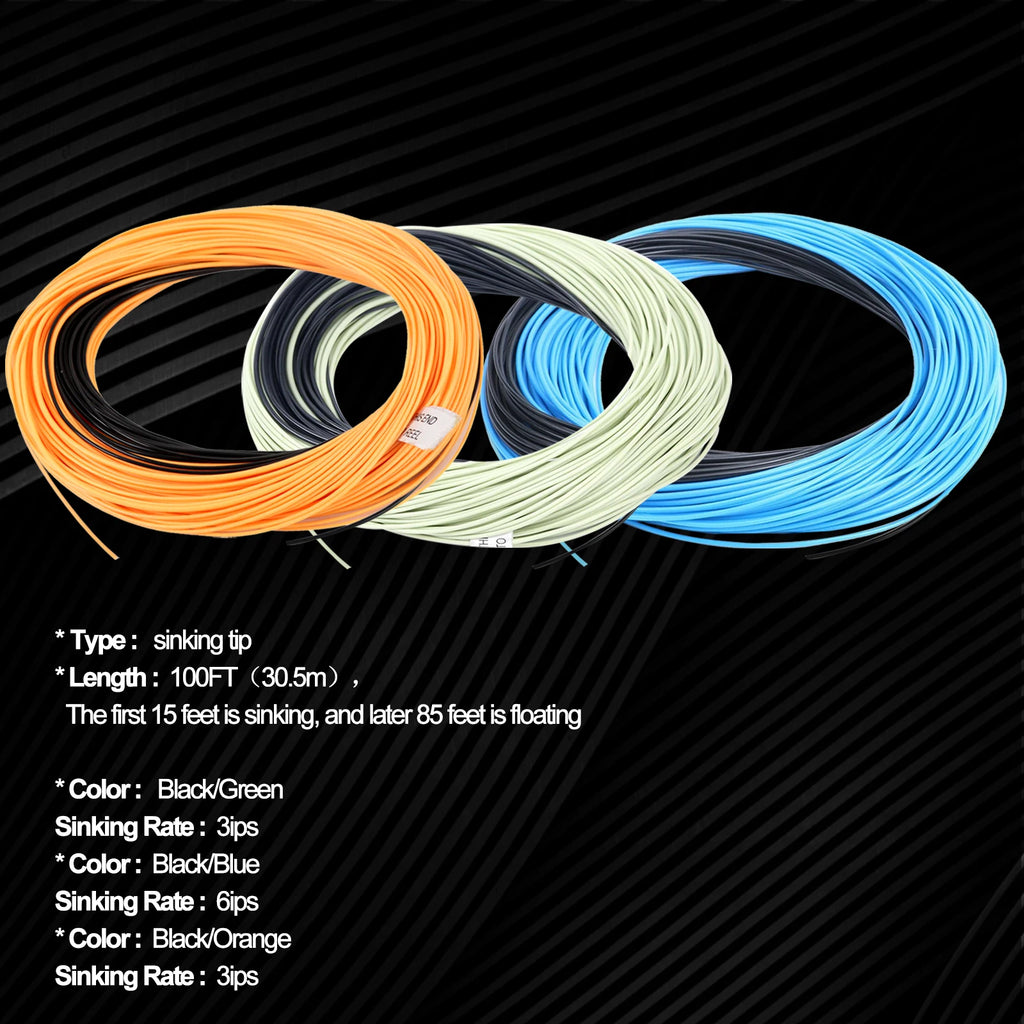 MAXIMUMCATCH Weight Forward Sinking Fly Line – 100 ft Sink Line (4WT–8WT)