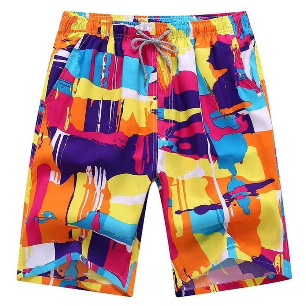Men’s Printed Sports Shorts – Loose Fit Elastic Waist Casual Summer Shorts
